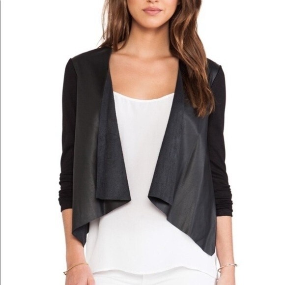 Velvet by Graham & Spencer Ponte and Faux Leather Jacket S NWOT - Picture 3 of 14